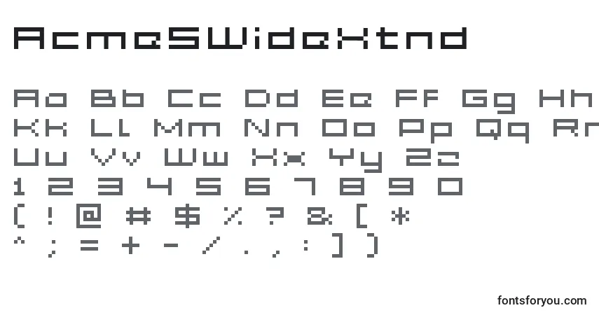 Acme5WideXtnd-fontti – aakkoset, numerot, erikoismerkit