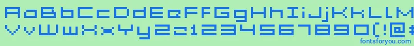 Acme5WideXtnd Font – Blue Fonts on Green Background