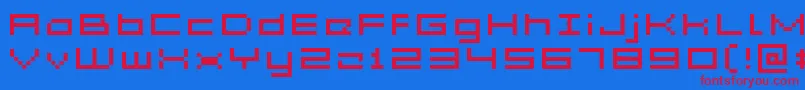 Acme5WideXtnd Font – Red Fonts on Blue Background