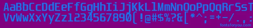 フォントUnispaceBd – 紫色の背景に青い文字