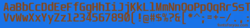 UnispaceBd Font – Brown Fonts on Blue Background