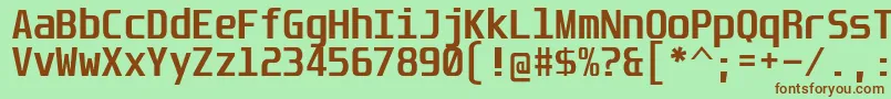UnispaceBd Font – Brown Fonts on Green Background