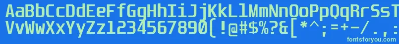 UnispaceBd Font – Green Fonts on Blue Background