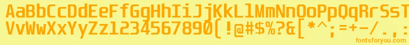 UnispaceBd Font – Orange Fonts on Yellow Background