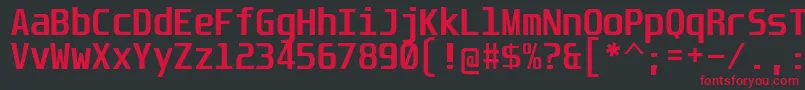 UnispaceBd Font – Red Fonts on Black Background