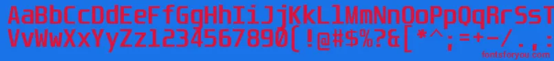 More about UnispaceBd Font UnispaceBd Font – Red Fonts on Blue Background