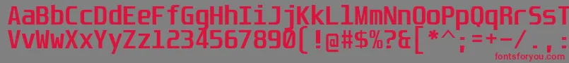 UnispaceBd Font – Red Fonts on Gray Background