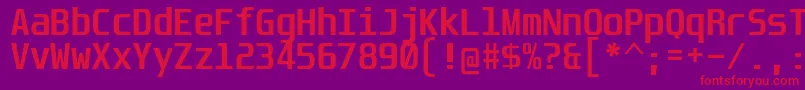 UnispaceBdフォントについての詳細 フォントUnispaceBd – 紫の背景に赤い文字
