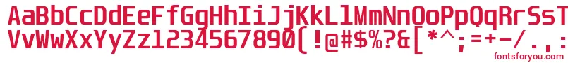 UnispaceBd Font – Red Fonts on White Background