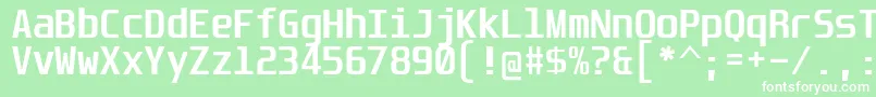UnispaceBd Font – White Fonts on Green Background