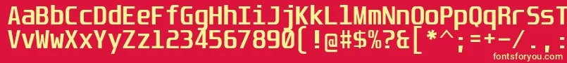 UnispaceBd Font – Yellow Fonts on Red Background