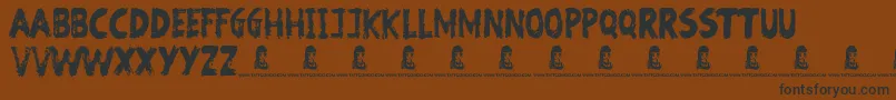 Więcej informacji o czcionce BewareOfTheZombies Czcionka BewareOfTheZombies – czarne czcionki na brązowym tle