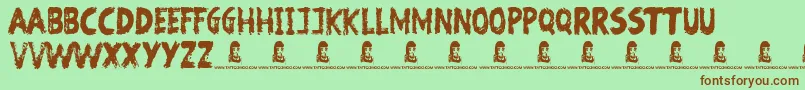 BewareOfTheZombies Font – Brown Fonts on Green Background