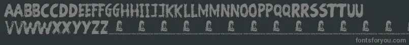BewareOfTheZombies-fontti – harmaat kirjasimet mustalla taustalla