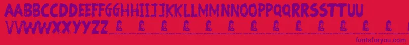 Czcionka BewareOfTheZombies – fioletowe czcionki na czerwonym tle