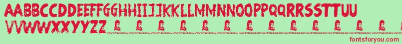 BewareOfTheZombies Font – Red Fonts on Green Background