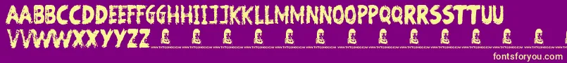 BewareOfTheZombies Font – Yellow Fonts on Purple Background