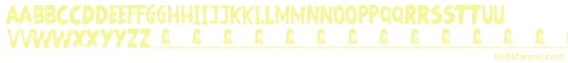 BewareOfTheZombies Font – Yellow Fonts on White Background