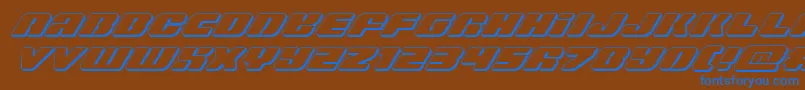 Capricus3Dital Font – Blue Fonts on Brown Background
