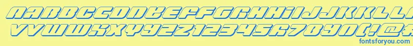 Capricus3Dital Font – Blue Fonts on Yellow Background