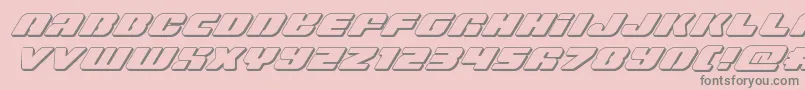 Capricus3Dital-fontti – harmaat kirjasimet vaaleanpunaisella taustalla
