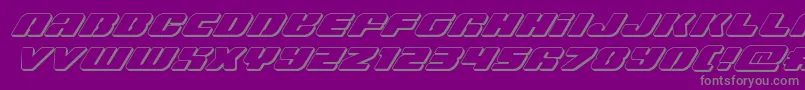 Capricus3Dital-fontti – harmaat kirjasimet violetilla taustalla