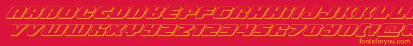 Capricus3Dital Font – Orange Fonts on Red Background