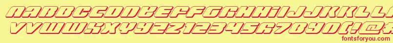 Capricus3Dital Font – Red Fonts on Yellow Background