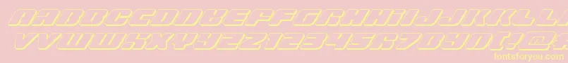 Capricus3Dital Font – Yellow Fonts on Pink Background