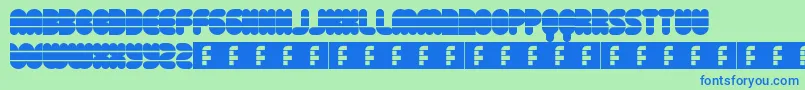 DiscoFlow-fontti – siniset fontit vihreällä taustalla