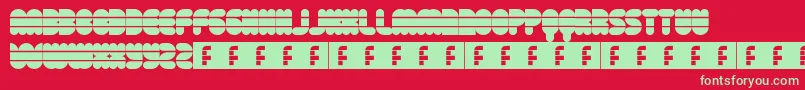 フォントDiscoFlow – 赤い背景に緑の文字