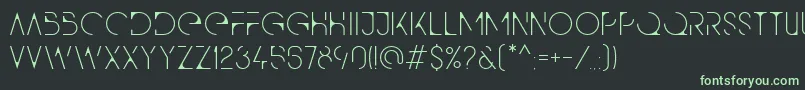 フォントQg – 黒い背景に緑の文字