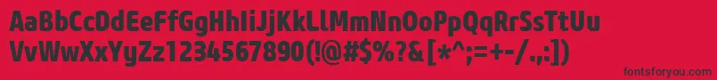 CoreSansM77CnExtrabold Font – Black Fonts on Red Background