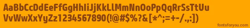CoreSansM77CnExtrabold Font – Brown Fonts on Orange Background