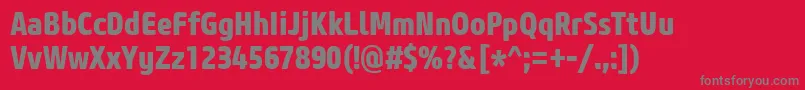 フォントCoreSansM77CnExtrabold – 赤い背景に灰色の文字