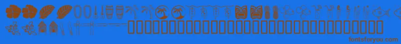 Tropb-Schriftart – Braune Schriften auf blauem Hintergrund