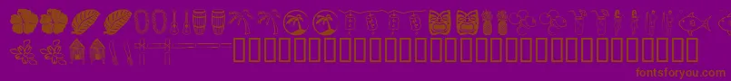 Tropb-Schriftart – Braune Schriften auf violettem Hintergrund