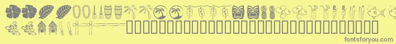 Fonte Tropb – fontes cinzas em um fundo amarelo