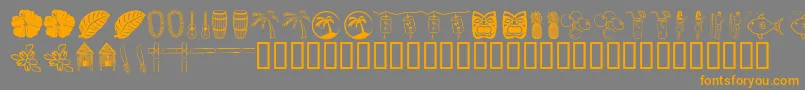 フォントTropb – オレンジの文字は灰色の背景にあります。