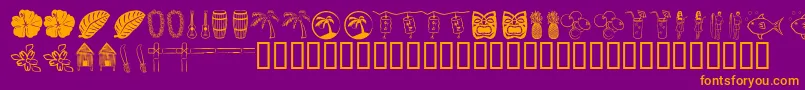 Tropb-Schriftart – Orangefarbene Schriften auf violettem Hintergrund