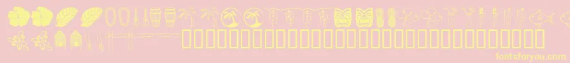 Tropb-Schriftart – Gelbe Schriften auf rosa Hintergrund