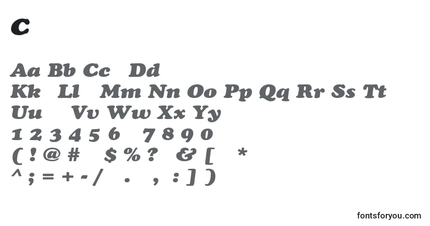 Шрифт CooperextHeavyItalic – алфавит, цифры, специальные символы