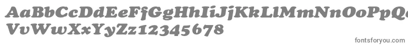 フォントCooperextHeavyItalic – 白い背景に灰色の文字