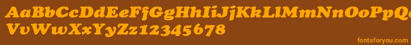 CooperextHeavyItalic Font – Orange Fonts on Brown Background