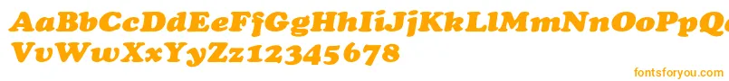 CooperextHeavyItalic Font – Orange Fonts on White Background