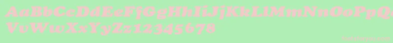 Fonte CooperextHeavyItalic – fontes rosa em um fundo verde