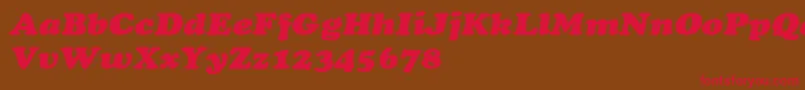 CooperextHeavyItalic Font – Red Fonts on Brown Background