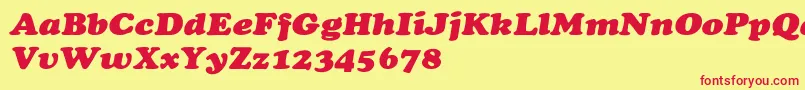 CooperextHeavyItalic Font – Red Fonts on Yellow Background