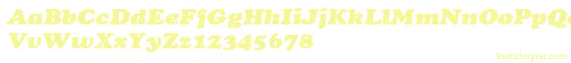 フォントCooperextHeavyItalic – 黄色のフォント
