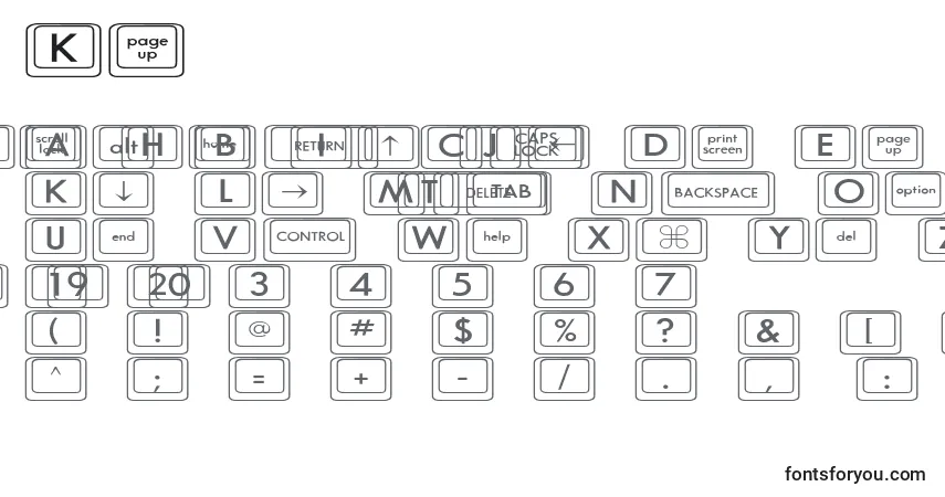 Fuente KeyboardKeyswdWide - alfabeto, números, caracteres especiales